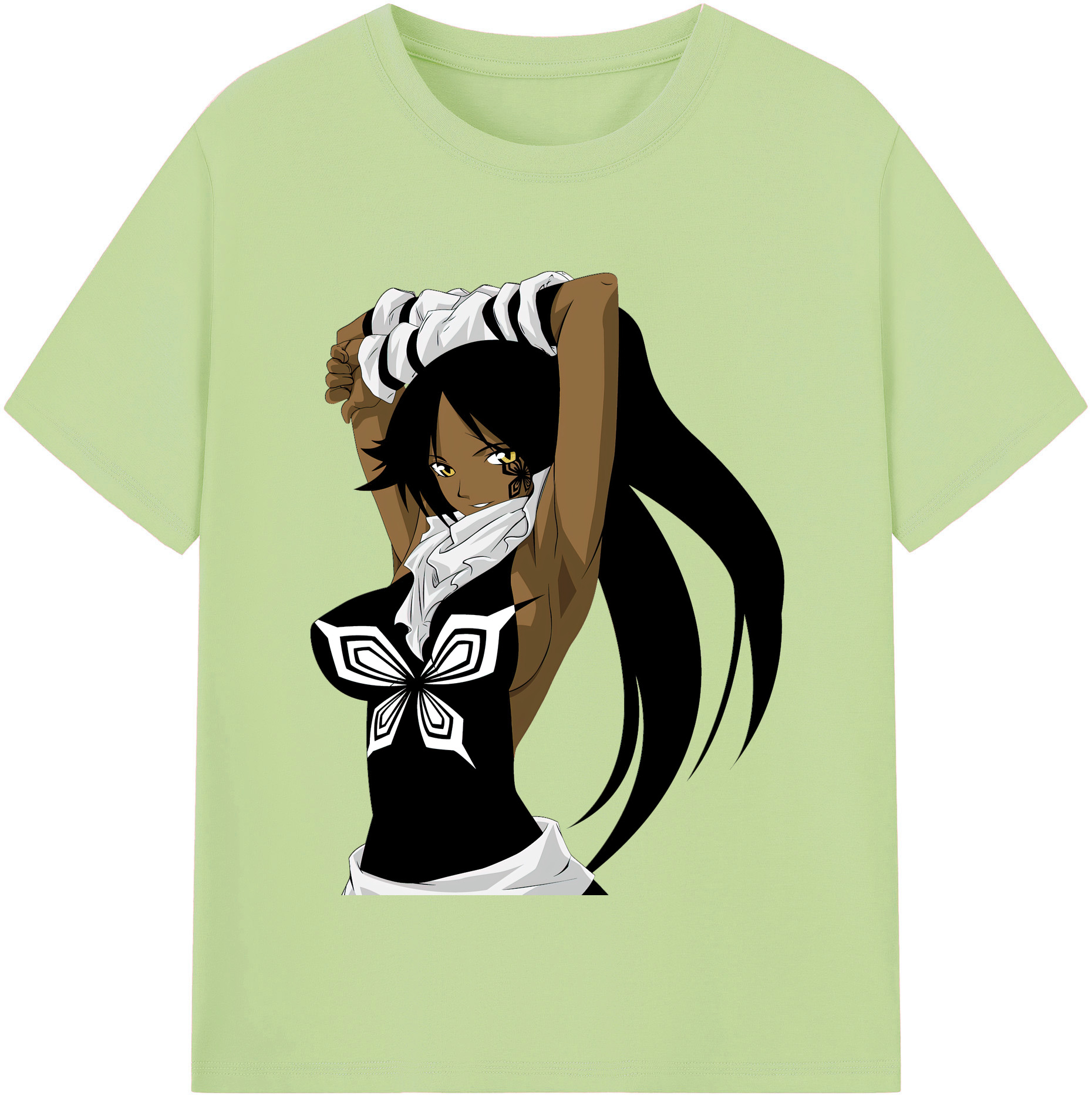 （画像用） ブリーチ 四楓院 夜一（しほういん よるいち） BLEACH Shihouin Yoruichi 綿100％半袖Tシャツ（フロントプリント）